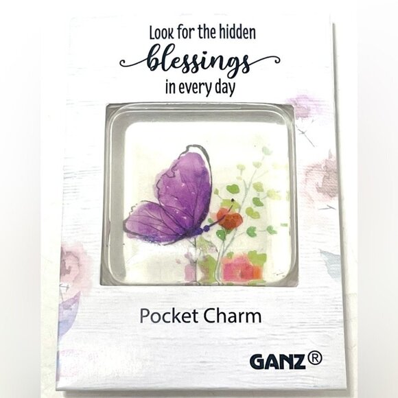 GANZ Glass Pocket Charm Look for the Hidden Blessings in Every Day.​ New - Picture 2 of 3